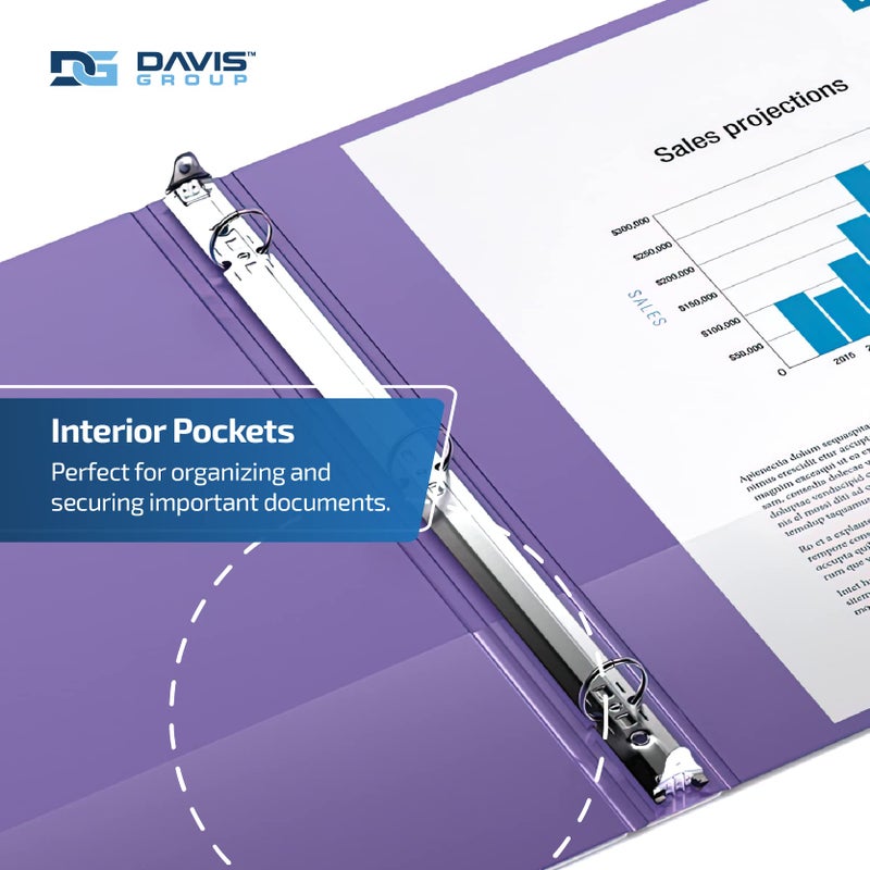Davis Group Premium Economy 6-Pack 3-Ring Binders for School or Office, Round-Ring Binders, 3 Inch, Purple - Image 5